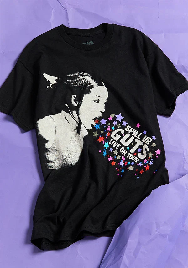 spill your GUTS live dateback t-shirt in black
