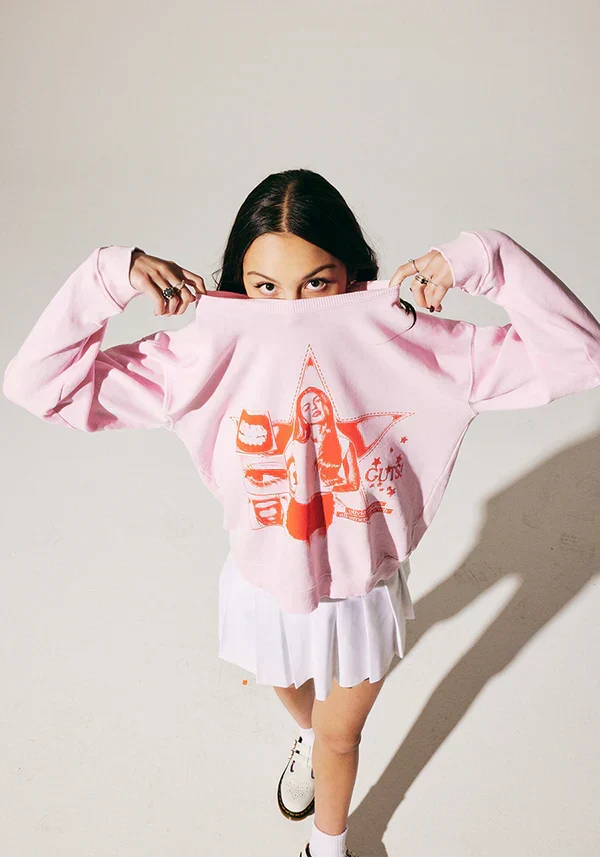GUTS world tour crewneck pullover in pink