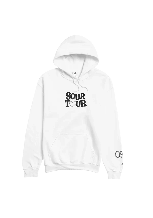 SOUR tour hoodie in white
