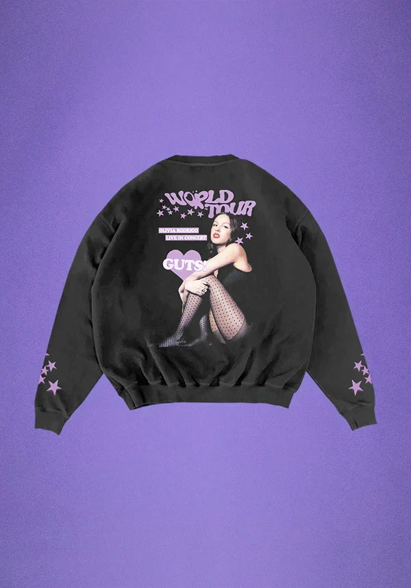 GUTS world tour crewneck pullover in black
