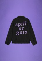 spill ur guts black denim jacket