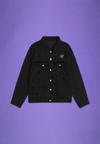 spill ur guts black denim jacket