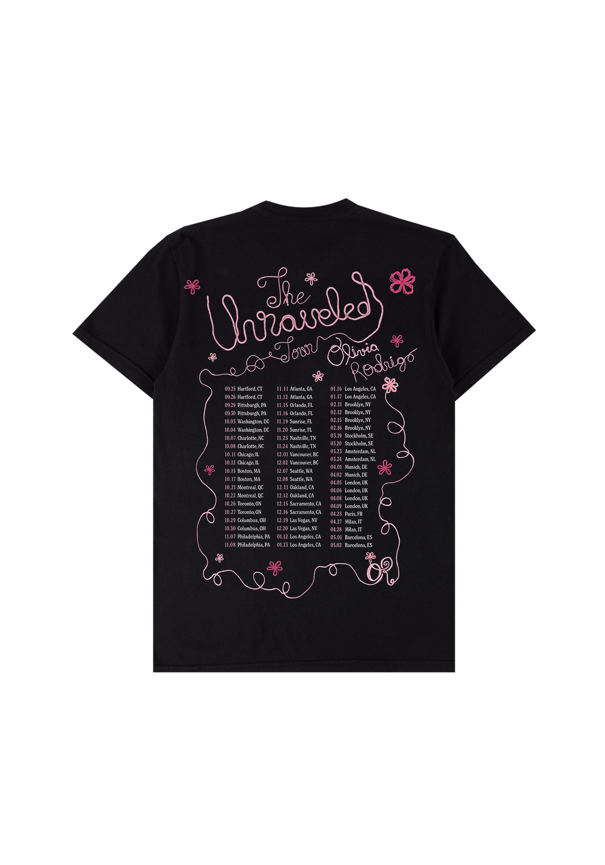 the unraveled tour t-shirt