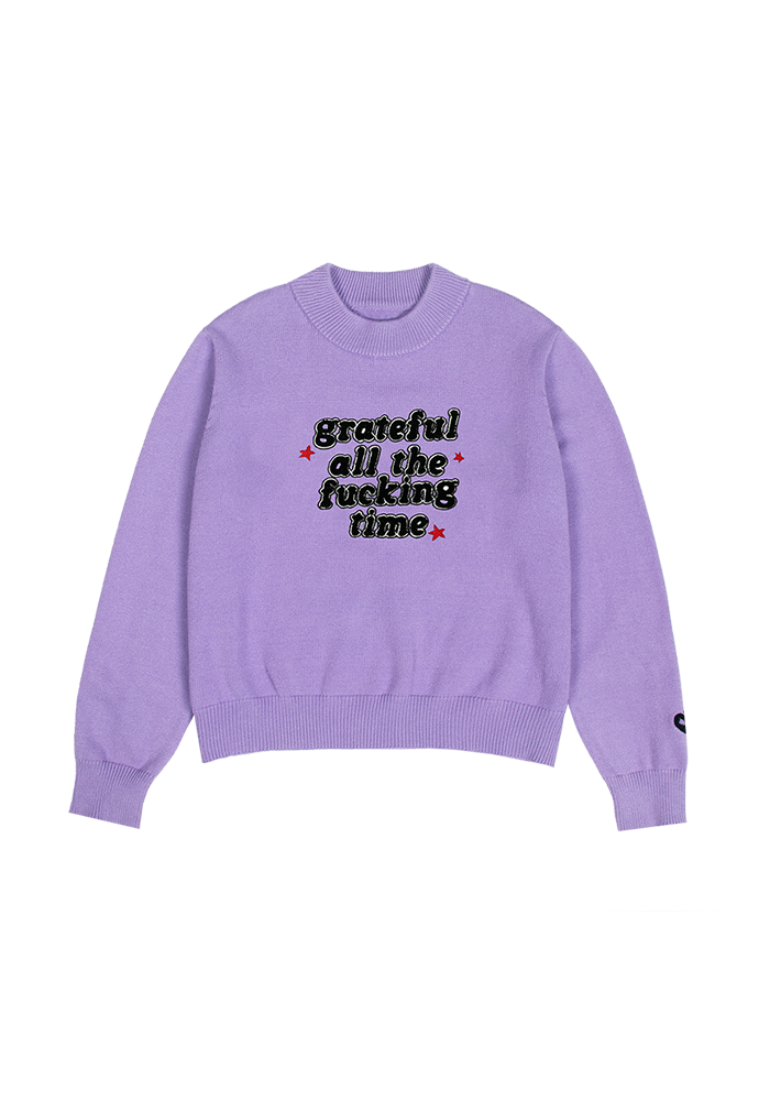 grateful all the fucking time knit sweater