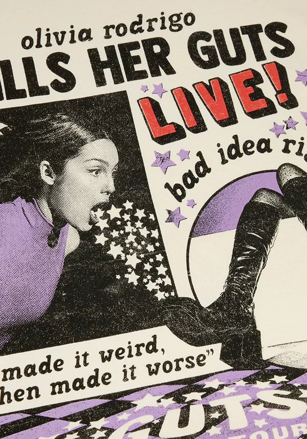 OR spills her GUTS live t-shirt in ivory