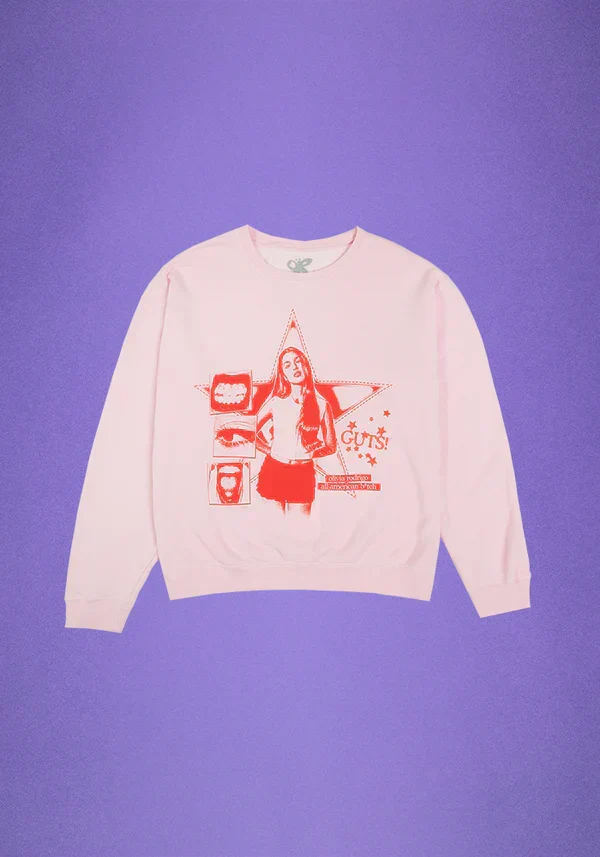 GUTS world tour crewneck pullover in pink