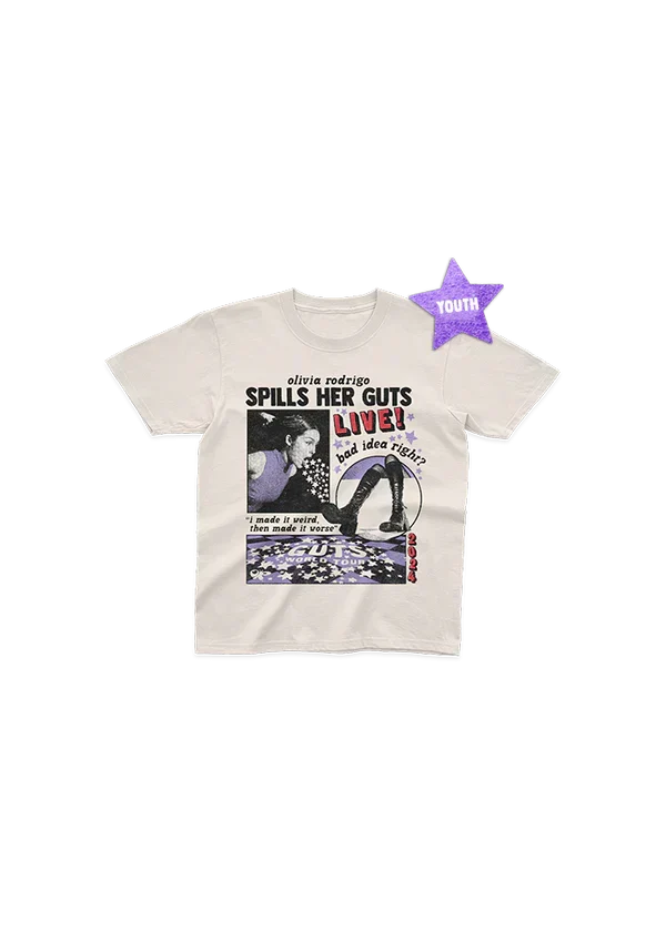youth GUTS live t-shirt in ivory